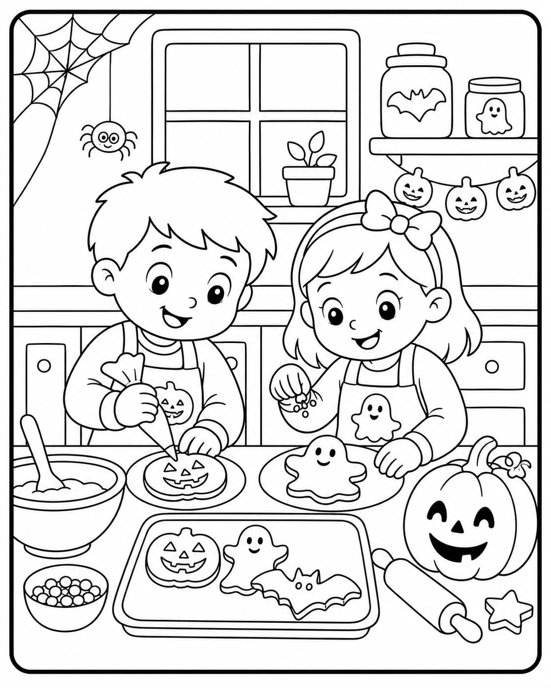 Halloween Motiv 10 als kostenloses Ausmalbild für Kinder